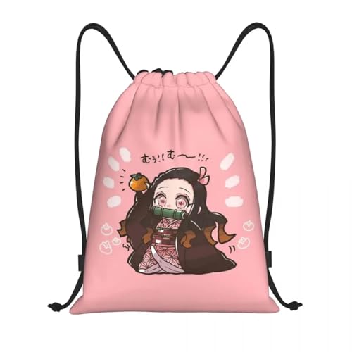 RQLNBOBZ Anime Kordelzug-Rucksack Fitnessstudio Sport-Sackpack Kamado Nezuko Kordelzug-Taschen für das Training von RQLNBOBZ