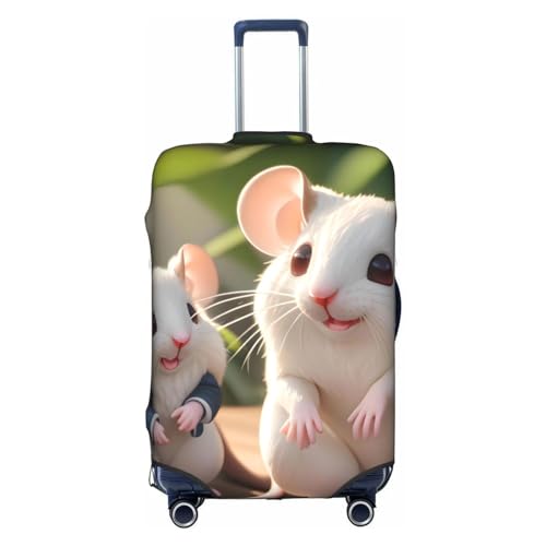 RQMPHUGNCF Mutter und Kind Ratten Kofferhülle Gepäck Schutzhülle Hochelastisches Material für Reisende, Weiss/opulenter Garten, Large von RQMPHUGNCF