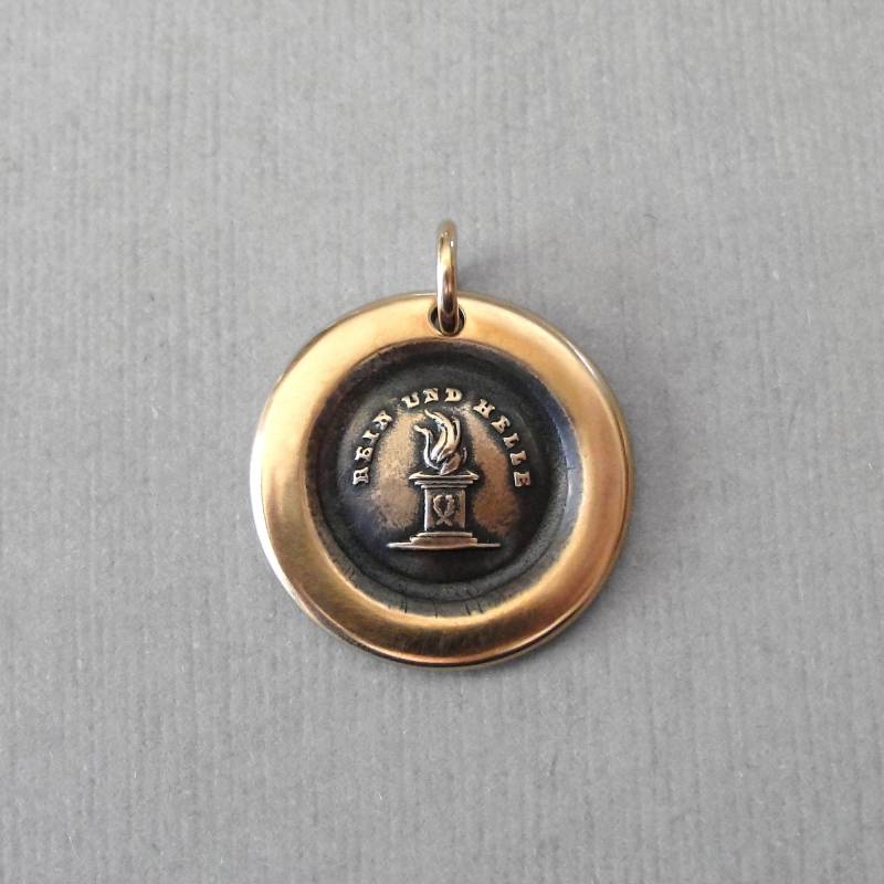 Brennen Sie Hell Wachs Siegel Schmuck Charme - Motivierend Inspiration Ermutigung Bronze Feuer Motto Brennen Sie Hell Wachs Siegel Schmuck Charme - Motivierend Inspiration Ermutigung Bronze Feuer Motto von RQPStudio