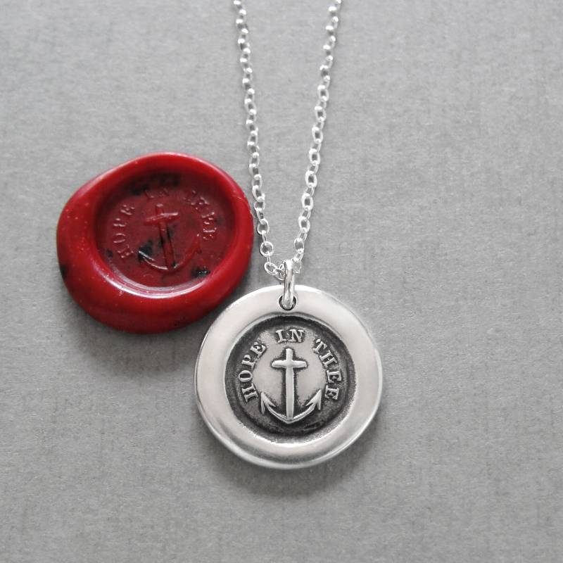 Ich Hoffe Auf Dich Wachs Siegel Halskette Mit Anker - Antiker Charm Schmuck Seemanns Kreuz Ich Hoffe Auf Dich Wachs Siegel Halskette Mit Anker - Antiker Charm Schmuck Seemanns Kreuz von RQPStudio