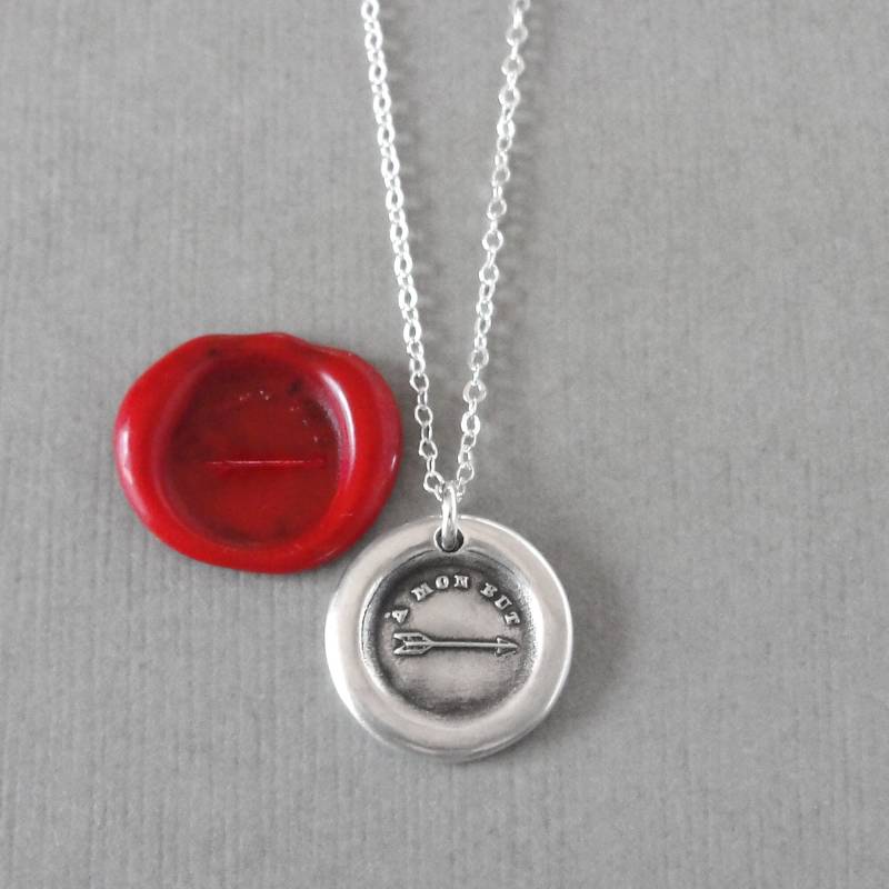 Mein Ziel - Wachs Siegel Halskette Antike Silber Schmuck Charme Ehrlich Wahr Gerader Pfeil Mein Ziel - Wachs Siegel Halskette Antike Silber Schmuck Charme Ehrlich Wahr Gerader Pfeil von RQPStudio