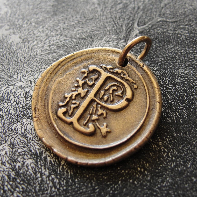 Wachssiegel Charm Initial P - Schmuck Anhänger Alphabet Charms Buchstabe Wachssiegel Charm Initial P - Schmuck Anhänger Alphabet Charms Buchstabe von RQPStudio