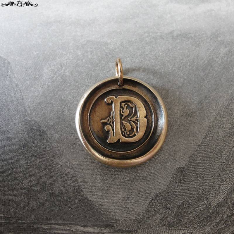 Wachssiegel Charm Initiale D - Wachs Siegel Schmuck Anhänger Alphabet Charms Buchstabe von RQPStudio