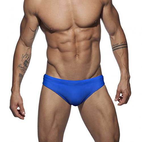 RQPYQF Badehose Herren Eng Kurz Badeslip Badeshorts mit Tunnelzug Klassisch Badeslip Sommer Kurze Badehose Slip Bikini Bottom YK57 (Blau, L) von RQPYQF