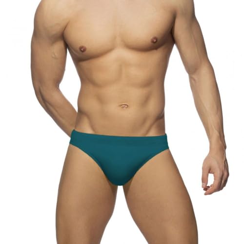 RQPYQF Badeslip Herren, Badehose Herren Kurz Eng Badehose Slip Sommer Badehose Kurz mit Tunnelzug Größe M-2XL YK2401 (Grün#1, XL) von RQPYQF