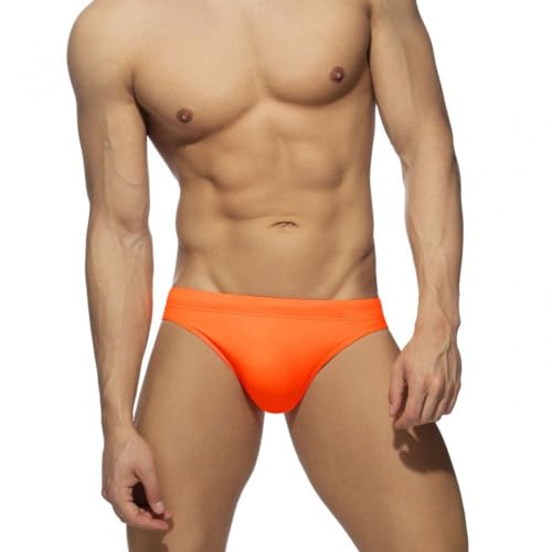 RQPYQF Badeslip Herren, Badehose Herren Kurz Eng Badehose Slip Sommer Badehose Kurz mit Tunnelzug Größe M-2XL YK2401 (Orange, XXL) von RQPYQF