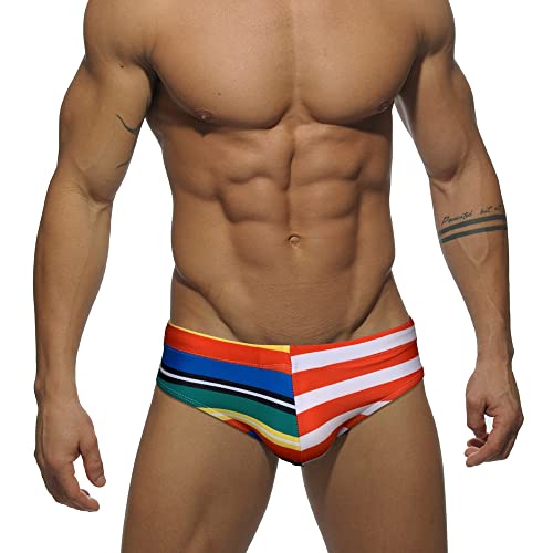 RQPYQF Badeslip Herren Badehose Eng Kurz Badeshorts mit Tunnelzug Badehose Klassisch Badeslip Sommer Badehose Kurz Slip Bikini Bottom YK63 (Rot, XL) von RQPYQF