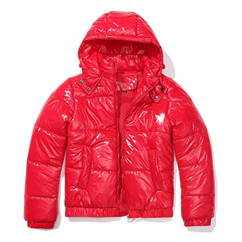 RQPYQF Damen Puffer Jacke Kurz Wintermantel Warm Winterjacke Outdoor Steppjacke Langarm-Baumwolljacke Jacken für Damen WT22 (Rot, XL) von RQPYQF