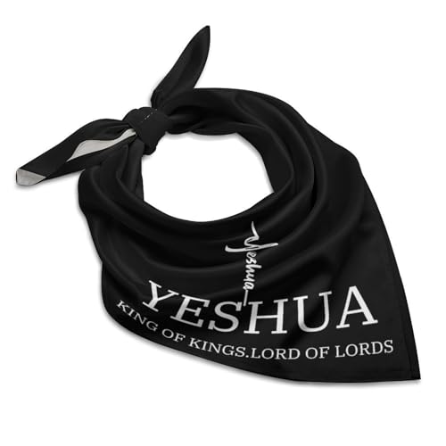RQZWDQ Yeshua Jesus Christliches Bandana für Männer und Frauen, quadratisches Kopftuch, Taschentuch, Seide, Halstuch, Stirnbänder, Yeshua Jesus Christian-1, 45.72 cmx45.72 cm von RQZWDQ