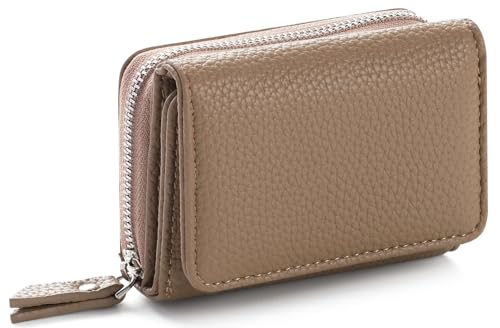 RRANCharltu Geldbörse Damen Klein Leder Kleines Portemonnaie Damen Mini Geldbeutel mit Zipper Münzfach Kartenfächer, Braun RRANCharltu Geldbörse Damen Klein Leder Kleines Portemonnaie Damen Mini Geldbeutel mit Zipper Münzfach Kartenfächer, Braun von RRANCharltu