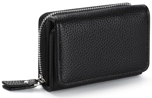RRANCharltu Geldbörse Damen Klein Leder Kleines Portemonnaie Damen Mini Geldbeutel mit Zipper Münzfach Kartenfächer, Schwarz RRANCharltu Geldbörse Damen Klein Leder Kleines Portemonnaie Damen Mini Geldbeutel mit Zipper Münzfach Kartenfächer, Schwarz von RRANCharltu