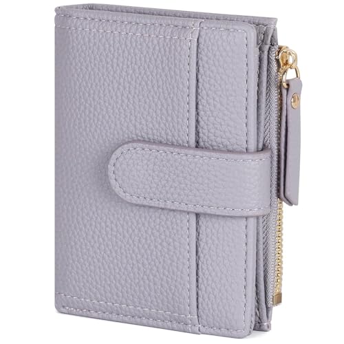 RRANCharltu Geldbörse Damen Leder Portemonnaie Damen klein mit kartenfächern Geldbeutel klein Brieftasche Mädchen mit Reißverschlusstasche und Banknotenfach, Hellviolett von RRANCharltu