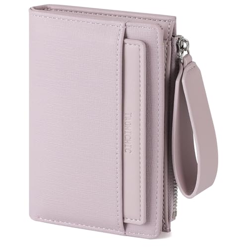 RRANCharltu Geldbörse Damen PU-Leder, Portemonnaie Damen klein Geldbeutel klein mit viele Kartenhalter Geldbörse mittelgroß mit Reißverschluss-Armband und Münzfach, Violett von RRANCharltu