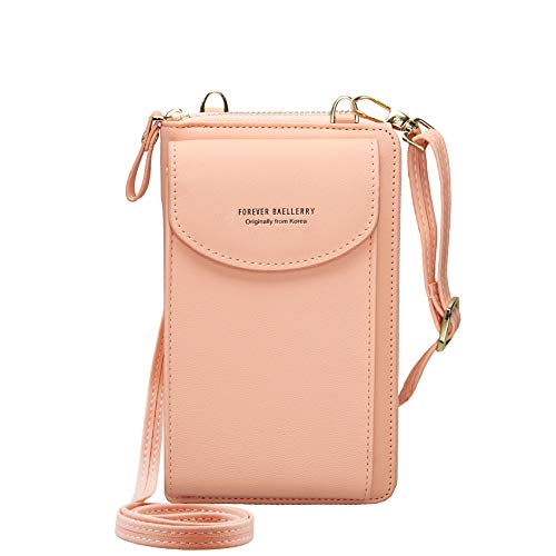 RRANCharltu Crossbody Tasche Handytasche Brieftasche Damen Umhängetasche Geldbörse (Hellrosa) von RRANCharltu