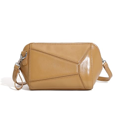 RRCJXLQDSF Handtasche Damen Klein mit Geometrischem Design | Moderne Umhängetasche in Leder-Optik, Elegante Schultertasche & Clutch mit Reißverschluss (Apricot) von RRCJXLQDSF