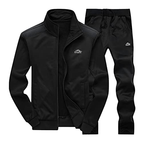 Herren 2-Teilig Set Sweatshirt + Jogginghose Jogginganzug Pullover Trainingshose Trainingsanzug Sportanzug Freizeitanzug Sport Anzug Tracksuit Fitnessanzug Traningsanzug für Herbst/Winter/Frühjahr von RRGEAR