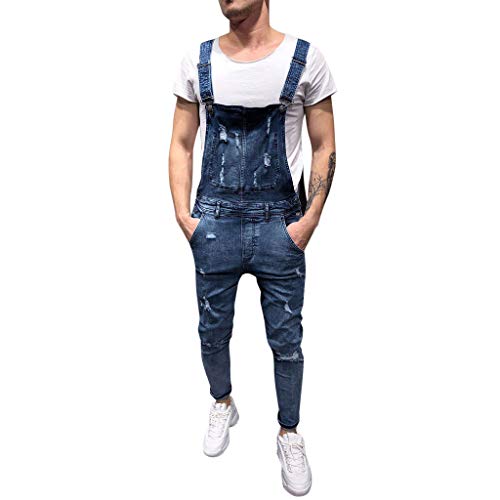 Herren Denim Latzhose Bib Overall Shorts Lose Sommer Workwear Verstellbare Lässige Jeans Kurz Jumpsuit Rompers Jeans Latzhose Jeans Latzhose und Hosenträger Overall Pro Heavy Duty Workwear Pants von RRGEAR