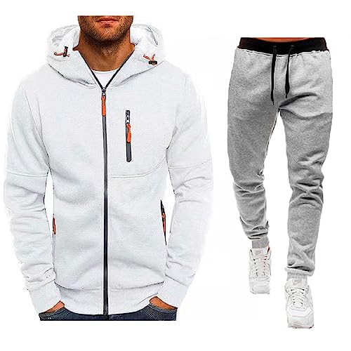 Herren Trainingsanzug Sportanzug Freizeit Kapuzenjacke Hoodie Jogginghose Herren Outfit Jogginganzug Sportanzug Herren Jogging Anzughose Herren Set Fitness-Bekleidung Gym Männer Sportbekleidung von RRGEAR