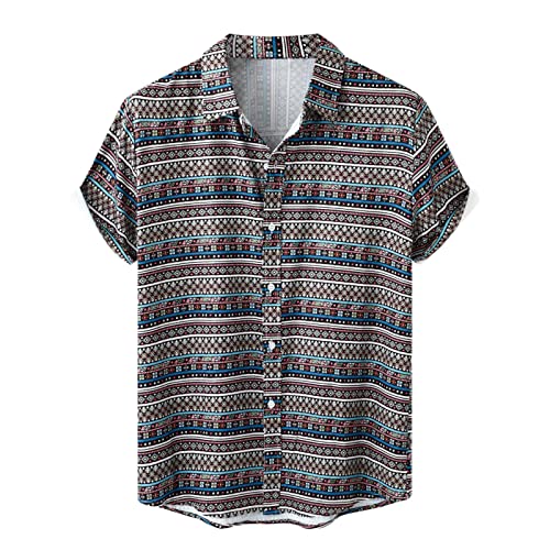 RRGEAR Hawaiihemd Herren Kurzarm Fronttasche Hawaii-Print Strand Beach Palmen Diverse Farben Hawaii KostüM Herren Geschenke für Herren von RRGEAR