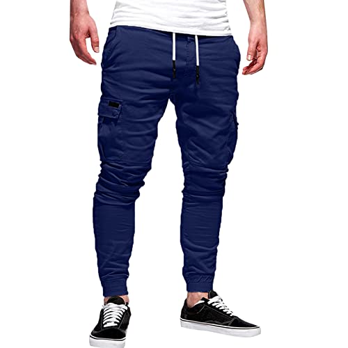 RRGEAR Herren Cargohose aus Baumwolle mit 7 Taschen Cargo Chino Lange Regular Fit Cargo Hose Baumwollhose Freizeithose Hose Herren Jogginghosen Herren von RRGEAR