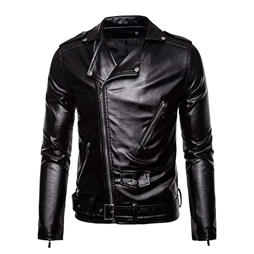 RRGEAR Herren Jacke Lederjacke Kunstleder Biker Übergangsjacke Herren Lederjacke Echtes Leder Jacke Echtleder Übergangsjacke Fashion Lederjacke Herren Echtleder Winterjacke von RRGEAR