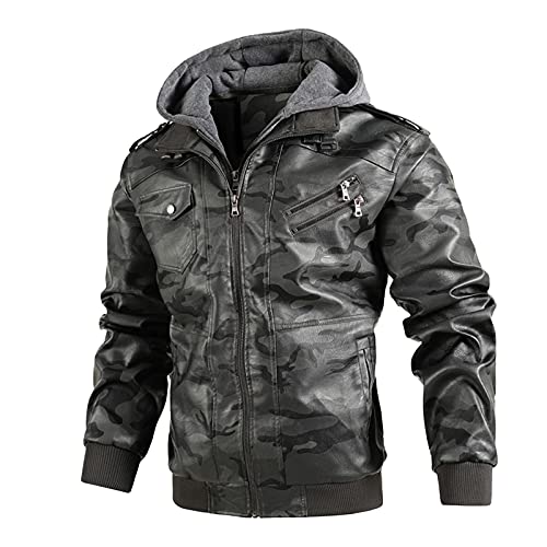 RRGEAR Herren Lederjacke Bikerjacke Lammnappa schwarz Pflanzlich gegerbt Herren Jacke Lederjacke Echtleder Leder Biker Übergangsjacke Pilotenjacke Herren Winter Winterjacke Herren Schwarz von RRGEAR