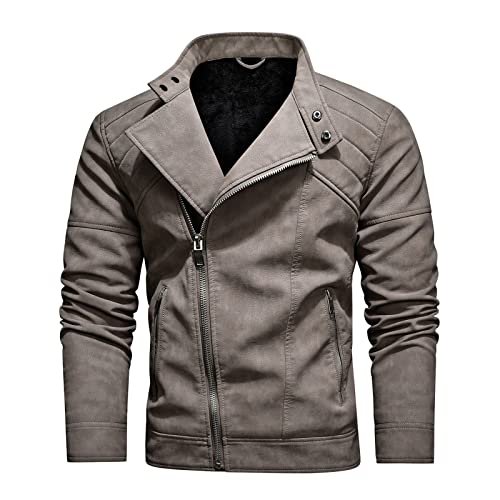 RRGEAR Herren Lederjacke Cleane Leichte Basic Jacke aus weichem Schafs-Leder Herren Premium Schafsleder Schwarze Bikerjacke Bomberjacke Herren Down Jacket Men von RRGEAR