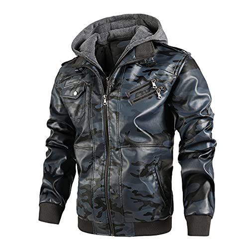 RRGEAR Herren Lederjacke Kunstlederjacke Kunstleder Jacke Bikerjacke Übergangsjacke Men Jacket Winter Herren-Jacken S/M/L/Xl/5Xl von RRGEAR