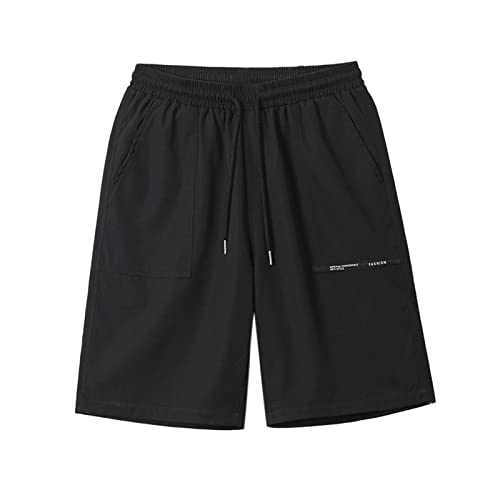 RRGEAR Herren Leinenhose Kurze Hose Leinen Shorts Lässige Männer Freizeithose Strandhose Stoffhose Sommer Loungewear Shorts Hosen Herren Kurz Jogging Shorts Herren S/M/L/XL/5XL von RRGEAR