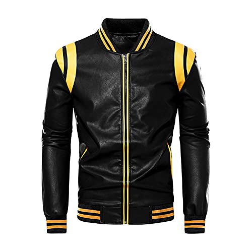 RRGEAR Herren Manuel Lederjacke aus Leder-Imitat | Motorradjacke Bikerjacke für Männer Herren Kunstlederjacke Übergangsjacke Biker-Jacke Herren Jacke üBergangsjacke Leichte Jacke Herren von RRGEAR