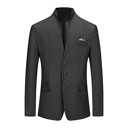 RRGEAR Herren Sakko Baumwolle Stretch EIN Knopf Slim Fit Blazer Sportlich Freizeit Anzugjacke Leicht Jacke Sakko Herren Slim Fit Herren Smoking von RRGEAR