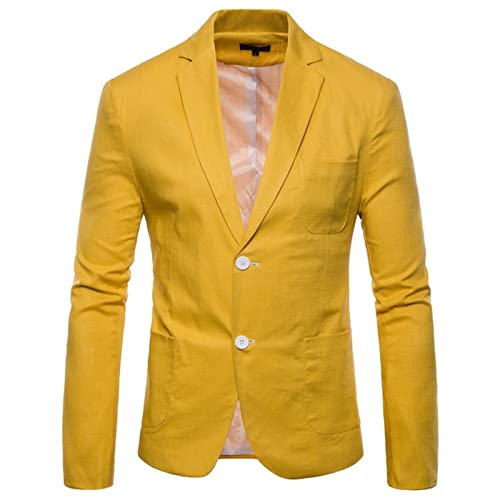 RRGEAR Herren Sakko Baumwolle Stretch EIN Knopf Slim Fit Blazer Sportlich Freizeit Anzugjacke Leicht Jacke für Business Akko Blazer Herren Sportlich von RRGEAR