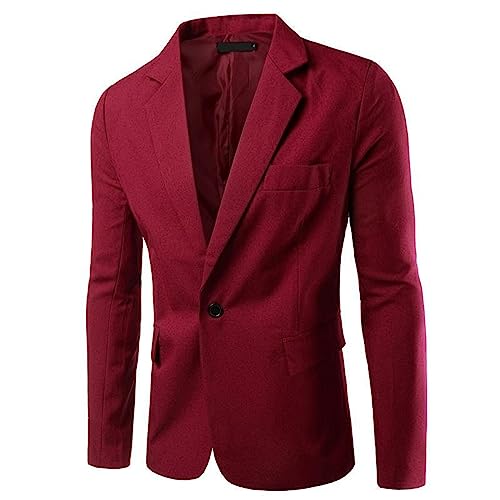 RRGEAR Herren Sakko Baumwolle Stretch EIN Knopf Slim Fit Blazer Sportlich Freizeit Anzugjacke Leicht Jacke für Business Sakko Herren Slim Fit Herren Anzug Schwarz von RRGEAR