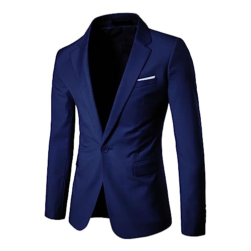 RRGEAR Herren Sakko Slim Fit MäNner Blazer Modern Freizeit Leichte Jackett Anzugjacke Herrenmode Business Anzug Einfarbig Outwear Mantel Jacken-Blazer Herbst Sakko Herren Blazer MäNner Anzug von RRGEAR