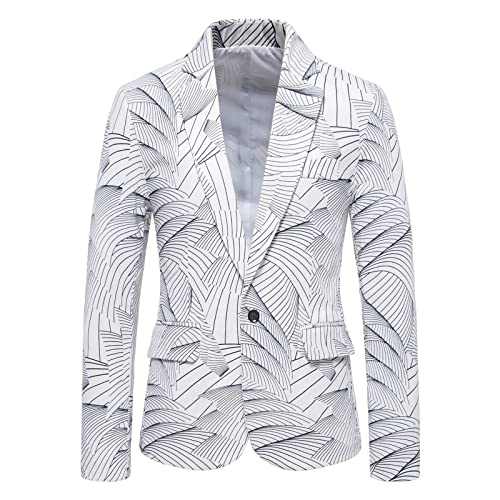 RRGEAR Herren Sakko Sportlich Slim Fit EIN Knopf Leicht Sommersakko Blazer für Freizeit Business Party Männer Blazer Herren Sakko Sportlich Slim Fit Modern Freizeit Jackett Anzug Herren S-5XL von RRGEAR