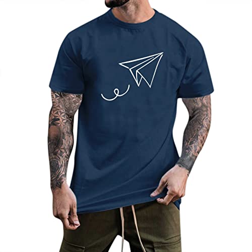 RRGEAR Herren Sommer T-Shirt Rundhals Ausschnitt Slim Fit Baumwolle Basic Männer T-Shirt Crew Neck Jungen Kurzarmshirt O-Neck/V-Neck Kurzarm Sleeve Top T-Shirt Set perfekte für Männer von RRGEAR