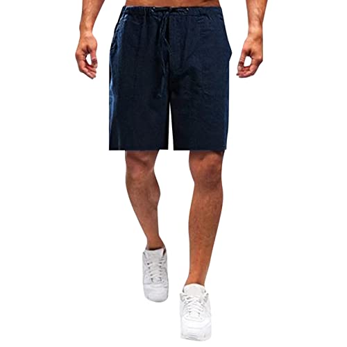 RRGEAR Kurze Hose Herren Bermuda Leinen Shorts Leinenhose Stoffhose Leinenshorts Männer Sommerhose Jungen Freizeithose Kurze Hose Herren MäNner Shorts Für die Arbeit/Party von RRGEAR