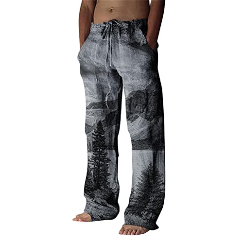 RRGEAR Leinenhose Herren, Stoffhose männer weiße Hose Freizeithosen leichte leinenhosen Herren Leinenhose Sommerhose S/M/L/XL/5XL von RRGEAR