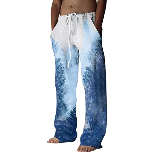 RRGEAR Leinenhose Herren Sommerhose Leicht Herren mit Kordelzug Strandhose Freizeithose Lang Herren Freizeithose Größen XS - 5XL von RRGEAR