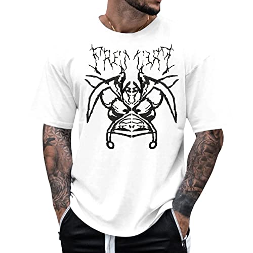 RRGEAR Oversized Tshirt Herren Rundhals Kurzarm Lose Sommer Oberteile Mode T-Shirt mit Los Angele Grafik Kreativen Buchstaben Vintage Drucken Streetwear Casual Sport Lang Tops T-Shirt S-5XL von RRGEAR