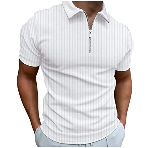 RRGEAR T-Shirt Herren Poloshirt Bedrucktes Kurzarm Golf T-Shirt Leichte Alltag ArbeitsHemd Klassische Casual Polohemd Revers Reißverschluss Kurzarmshirt Shirts T-Shirts FüR Herren Pack S/M/L/XL/5XL von RRGEAR