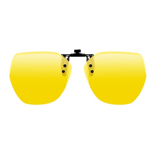 Polarisierte Nachtfahrbrille Clip für Brillenträger Blendschutz Polarisierte Sonnenbrille Clip UV400 Schutz HD Gelbe Gläser Unisex Geeignet für Autofahren bei Nacht, Regen, Nebel von RRICHH