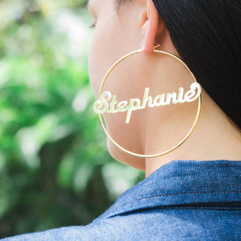 Personalisierte Hoop Ohrringe Sterling Silber Oder Gold Vermeil, Extra Large Personalisierte Hoop Ohrringe Sterling Silber Oder Gold Vermeil, Extra Large von RRJewels
