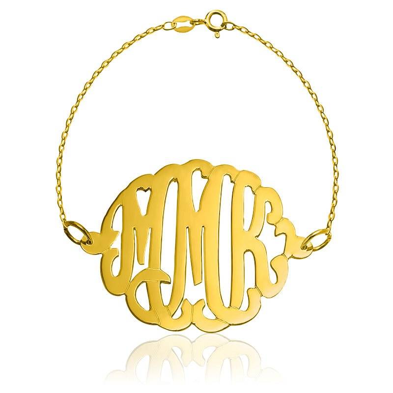Personalisiertes 3-Buchstaben Monogramm Armband Sterling Silber Oder Gold Personalisiertes 3-Buchstaben Monogramm Armband Sterling Silber Oder Gold von RRJewels