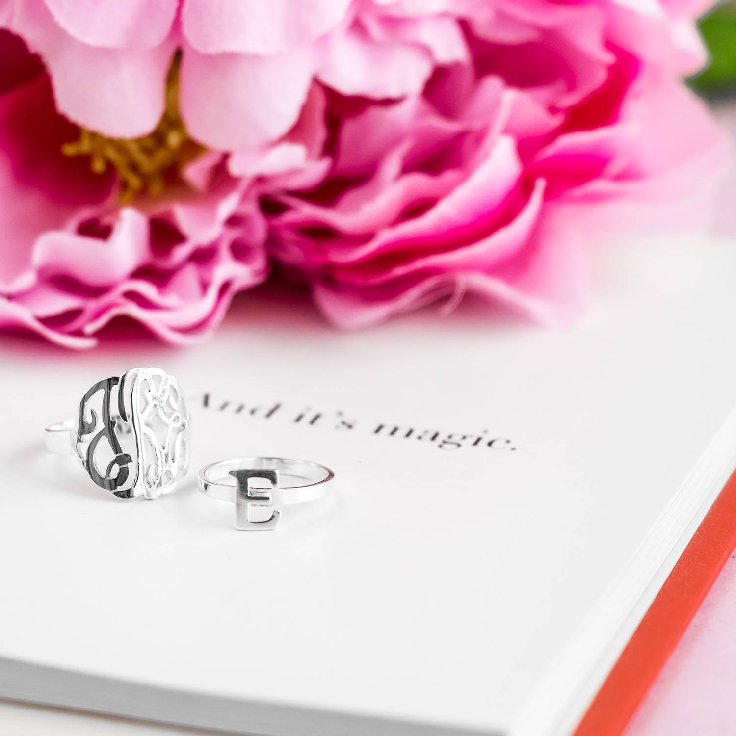 Script Monogramm Ring Sterling Silber, Gold, Rosegold Und Massivgold, Wählen Sie Alle Initialen Script Monogramm Ring Sterling Silber, Gold, Rosegold Und Massivgold, Wählen Sie Alle Initialen von RRJewels