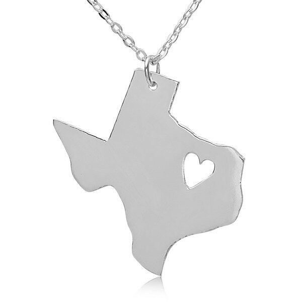 Sterling Silber State Map Halskette Heimatstadt Pride Anhänger Sterling Silber State Map Halskette Heimatstadt Pride Anhänger von RRJewels