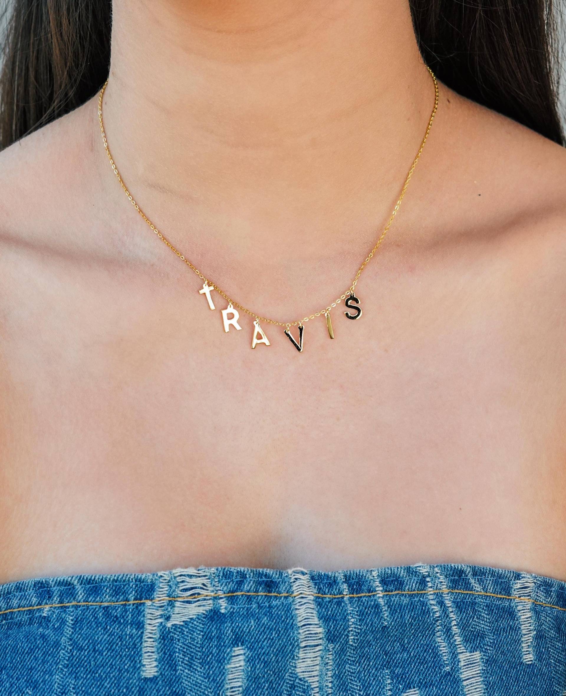 sterling Silber Anfang Namen Halskette Personalisierte Buchstabe Schmuck sterling Silber Anfang Namen Halskette Personalisierte Buchstabe Schmuck von RRJewels
