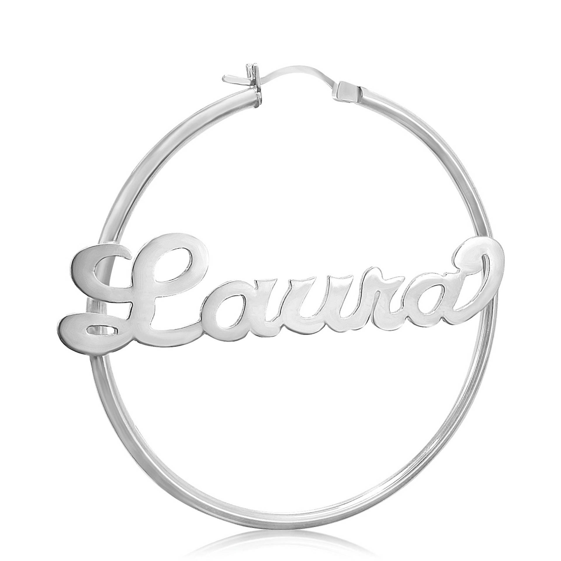 sterling Silber Personalisierte Name Creolen Individueller Schmuck sterling Silber Personalisierte Name Creolen Individueller Schmuck von RRJewels