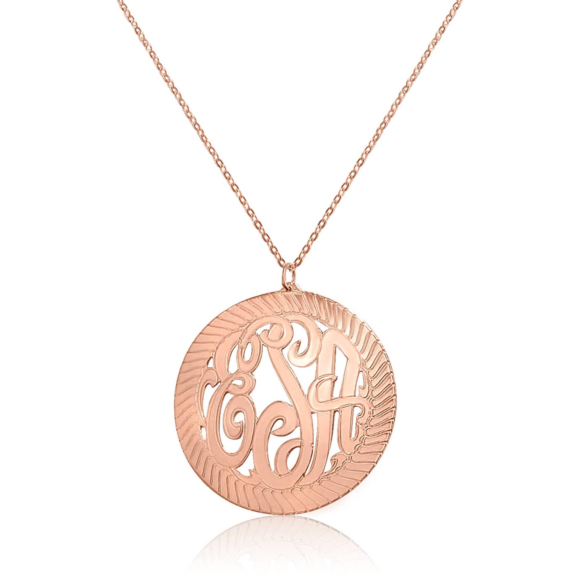 sterling Silber Seil Eingerahmt Monogramm Halskette sterling Silber Seil Eingerahmt Monogramm Halskette von RRJewels
