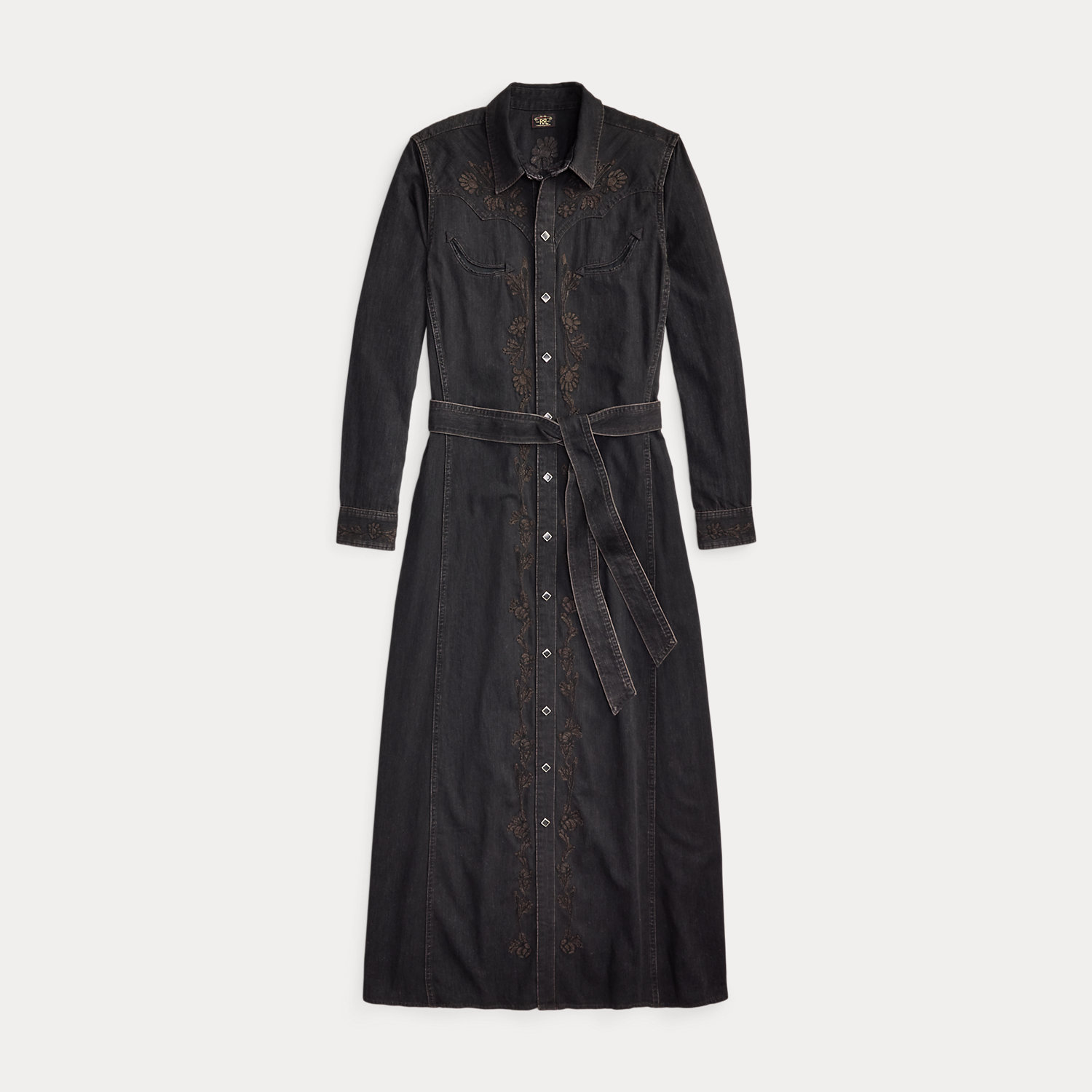 Besticktes Western-Hemdkleid aus Denim von RRL